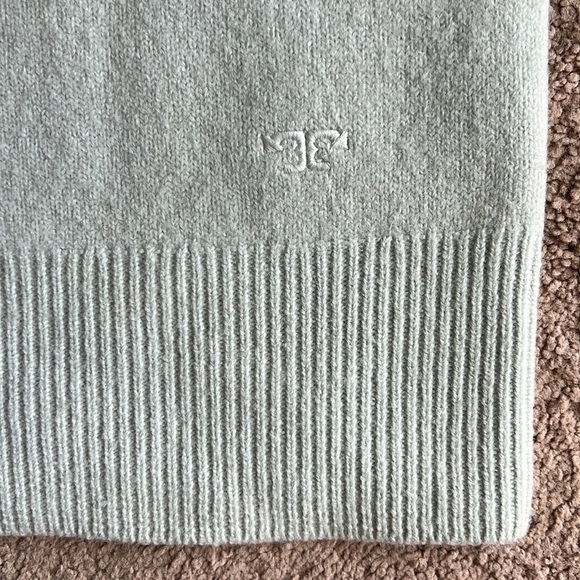 Tory Burch Merino Wool Light Baby Blue Crewneck Sweater - Picture 4 of 9